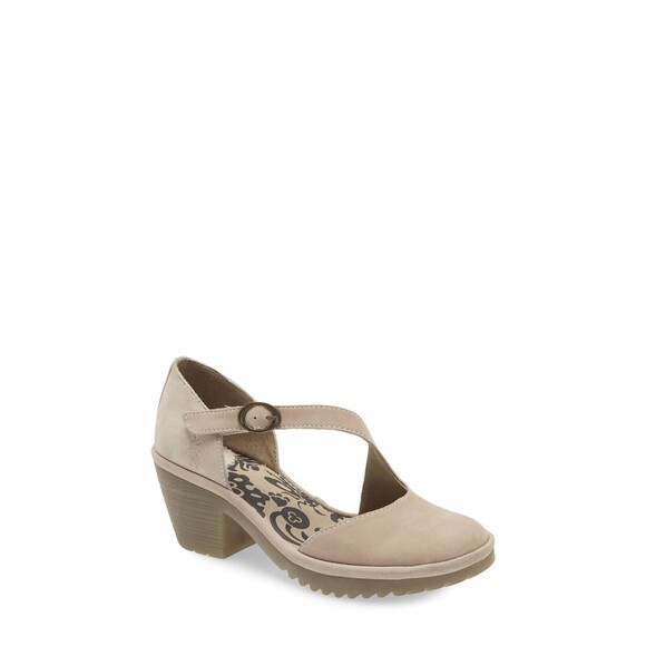 Fly London Leather Asymmetrical Strap Heeled Sandals Wako Cloud NWOB - Picture 1 of 8